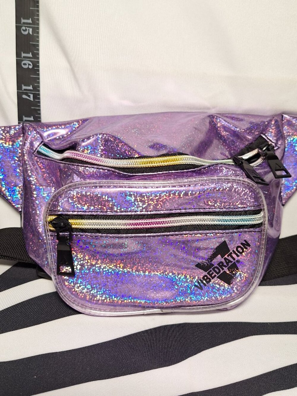 Vibedration Sling/Fanny Pack, Holographic, Purple, Used